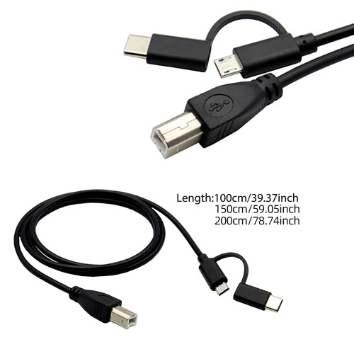 Cabo de impressora USB-A para USB-B 1m 1,5m 2m 2
