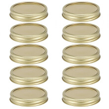 10-Pack 70mm Gold Canning Lids - Stainless Steel Sealing Covers for Glass Jars