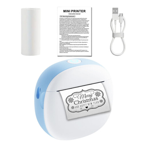 Inkless Portable Sticker Maker Wireless Label Printer with 1 Roll for Notes Photos and DIY Crafts 1