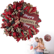 Heart-Shaped Valentine's Wreath – Rustic Red, Large