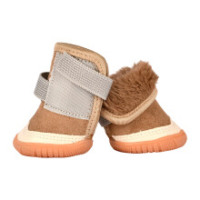 2pack Nonslip Dog Boot Safety Pet Shoes for Ice-brown 1