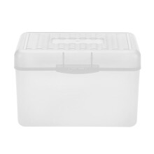 1PC White 3x5" Index Card Box – Plastic Note Card Holder & Organizer, Compatible with Standard Index Cards