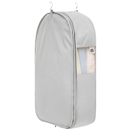 Protective Hanging Garment Storage Bag With Compression-Gray M