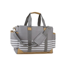 Spacious Canvas Storage Bag Hook Attachment for Stroller-grey