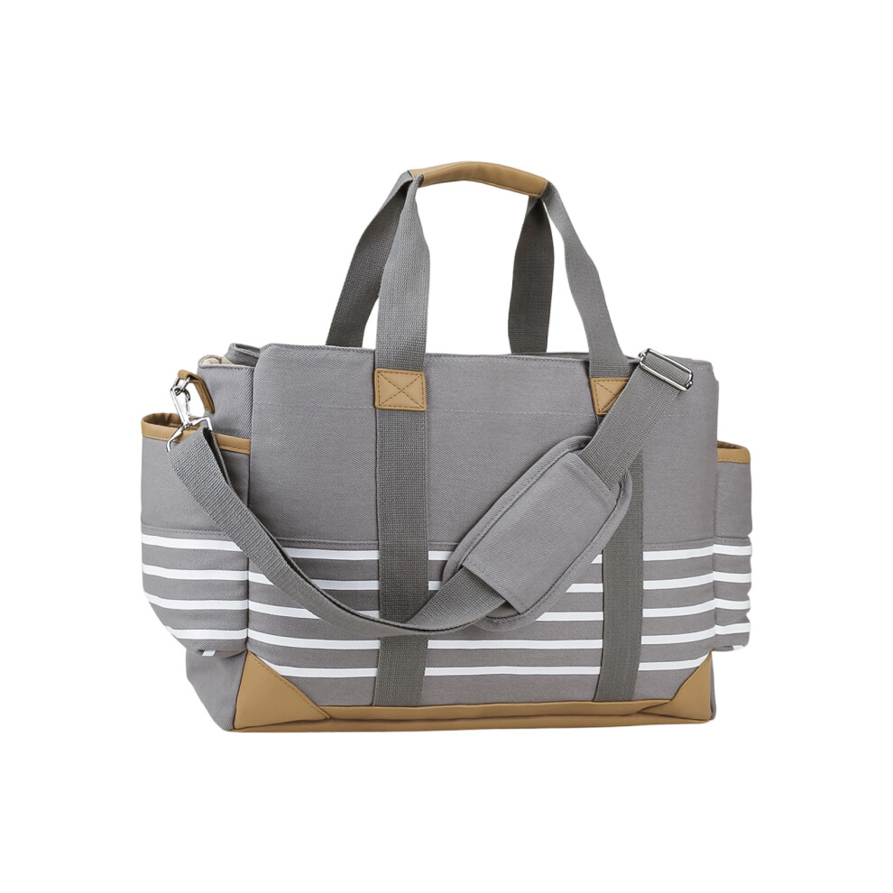 Spacious Canvas Storage Bag Hook Attachment For Stroller- Grey