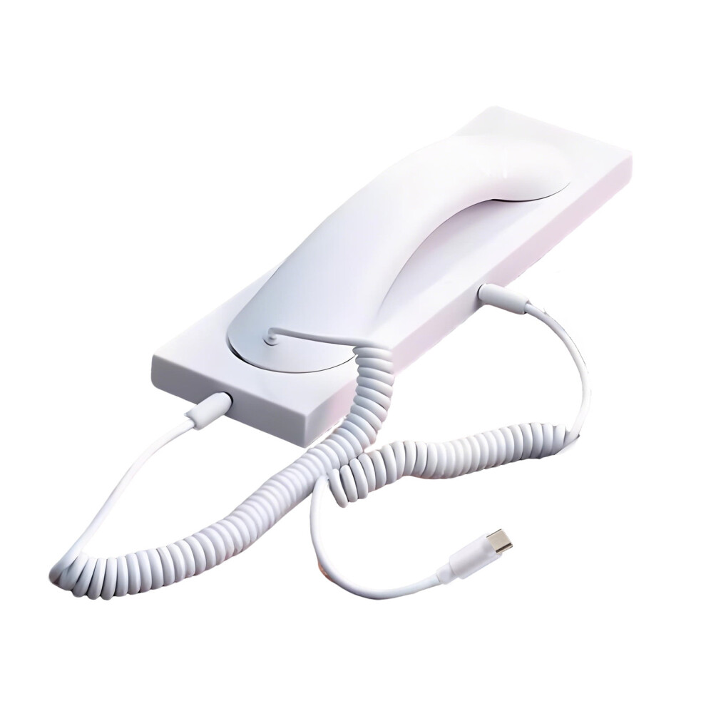 Retro Phone Handset, Type-C Retro Telephone Handset For Mobile Calls & Video Conferences (White) Â Compatible With Type-C Devices White 9426043365509