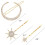 Presilhas de cabelo em formato de lua e estrela, banhadas a ouro com strass (12 peças). 2