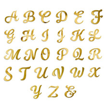 26Pcs Gold Alphabets Cake Toppers, Mirrored Gold Letter Picks for Name Cake Decorations