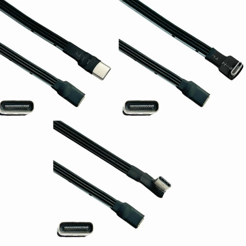 Καλώδιο επέκτασης USB C αρσενικό σε USB C θηλυκό, επίπεδο καλώδιο USB C με κορδέλα 90 1