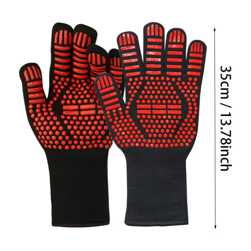 Heat Resistant Silicone BBQ Gloves 3-Layer Non-Slip 1