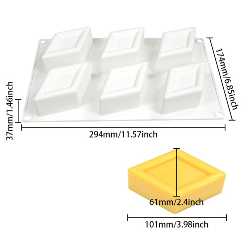 Rhombic Shape Silicone Molds Making Mousses Cake Baking Molds 2