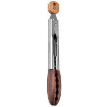 Pinces de cuisine en bois de noyer et acier inoxydable, 23 cm ou 30 cm