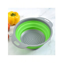 Ensemble de 2 passoires pliables en silicone – Vertes