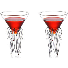 Copa de Martini con diseño de pulpo - Cristal, 100 ml, 2 unidades