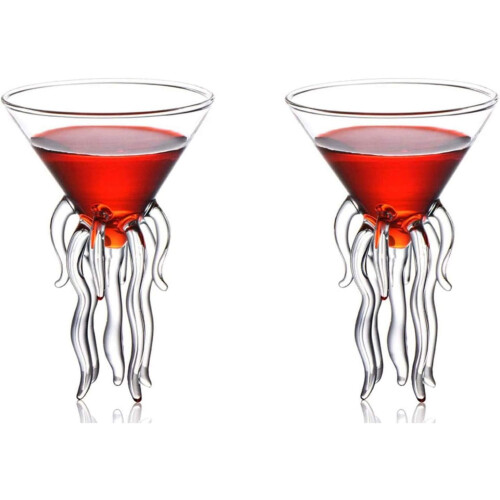 Bicchiere da Martini a forma di polpo - Bicchiere, 100 ml, 2 pezzi