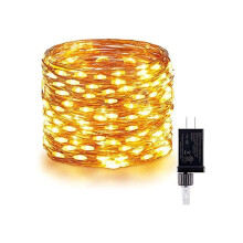 ZL Christmas Twinkle Lights, 72ft 200LED Warm White Fairy Lights, Copper Wire, Plug-in, Compatible with Indoor/Outdoor Decor