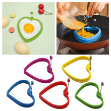 Hjerteformede silikoneggringer (4-pakning), 10 cm nonstick pannekakeformer for stekeplate, kompatibel med Valentinsdag og frokostmatlaging