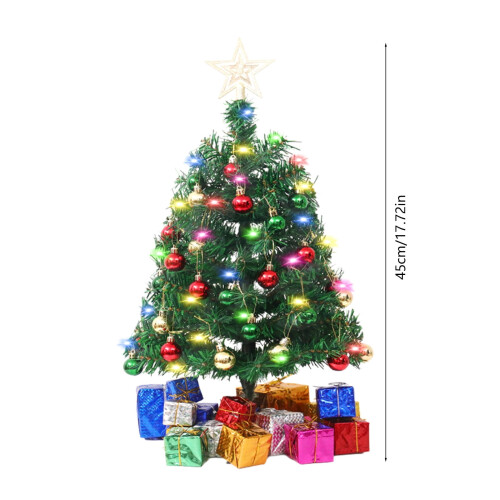 Mini Tabletop Christmas Tree with Lights, Green, 17 inch 2