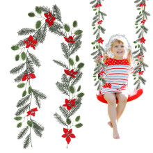 Ghirlandă artificială cu fructe de pădure roșii de Holly, 2 m