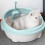 Open, halfgesloten kattenbak met schepje en 5