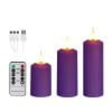 LED-lys dimbare USB-oppladbare lilla 3 stk