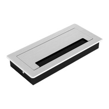Aluminium bureaudoorvoer met borstelkap – 1 stuk