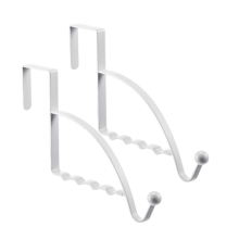 Lot de 2 crochets de porte – Patère en acier, blanc