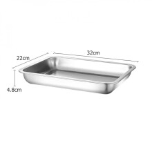 Bandeja de almacenamiento de acero inoxidable de 27x20cm a 45x35cm