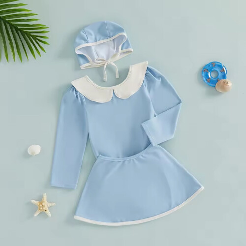 Μαγιό Κοριτσιού UPF50Sun Safe Tankini για Νήπια (18–24M), Ανοιχτό Μπλε 1