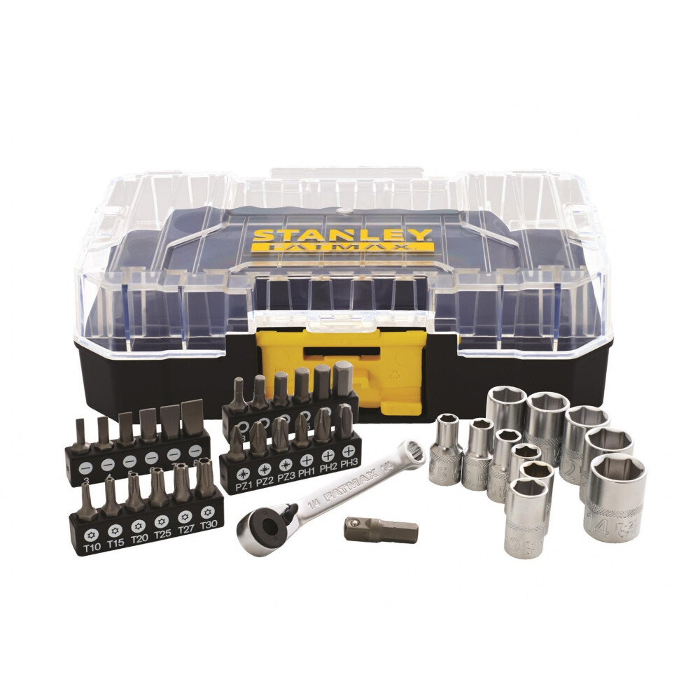 Stanley Hand Tools Fatmax Pro-Stack 1/4In Socket & Bit Set, 37 Piece 5063750493756