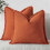 Ensemble de 2 housses de coussin en lin 45 x 45 cm, orange brûlé 1