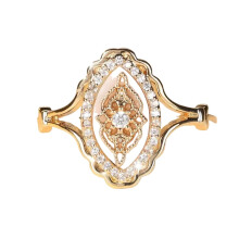 Vintage blomster oval ring til kvinder med zirkonia