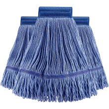 Lot de 3 tĂŞtes de balai Ă franges en coton bleu