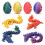4 uova di drago stampate in 3D con drago all'interno 1