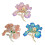 Broche pivoine en alliage bleu-violet avec perles 5
