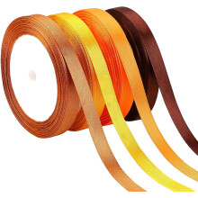 Herbstliches Satinband, 10 mm breit x 100 Yards (4 Rollen)