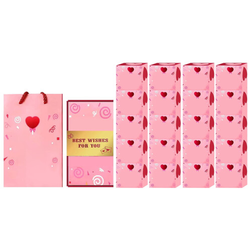 Hopfällbar överraskningsask – röd kuvertstil, 1-pack