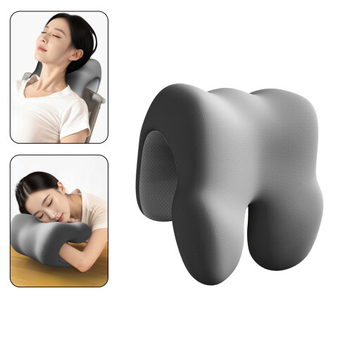 Appui-tête coussin fixation pour bureau-Double couleur grise 2
