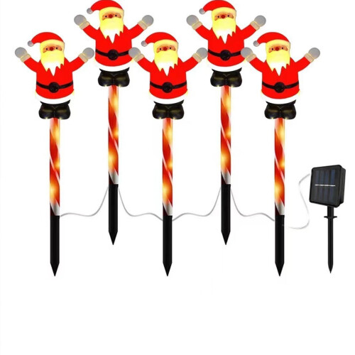 Luzes de Natal solares para o chão – LED multicolorido, plástico.