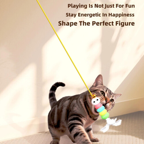 Cats Teaser Toy Rechargeable Play Automatic with Elevating-Blue 2
