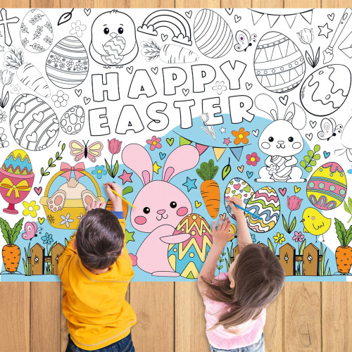 Affiche à colorier Lapin de Pâques 183 cm x 76 cm (jetable) 2