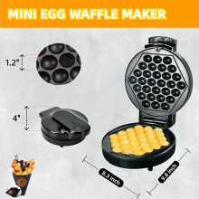 Máquina compacta para hacer gofres de burbujas, gofrera eléctrica antiadherente para huevos.