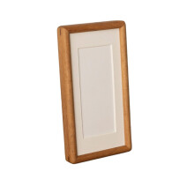 Cornice portafoto in legno massello 10x30 cm, finitura noce o naturale.