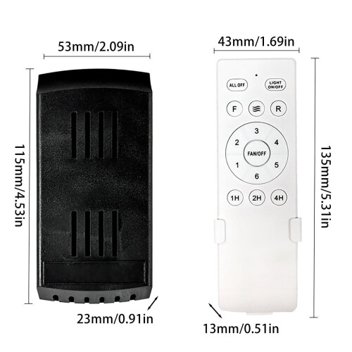 Télécommande universelle pour ventilateur de plafond – 6 vitesses, minuterie, 2