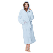 Halat de baie ușor, moale, din flanel, cu glugă, pentru femei, halat lung și cald, cu curea, disponibile în mărimi mari, compatibil cu spa și