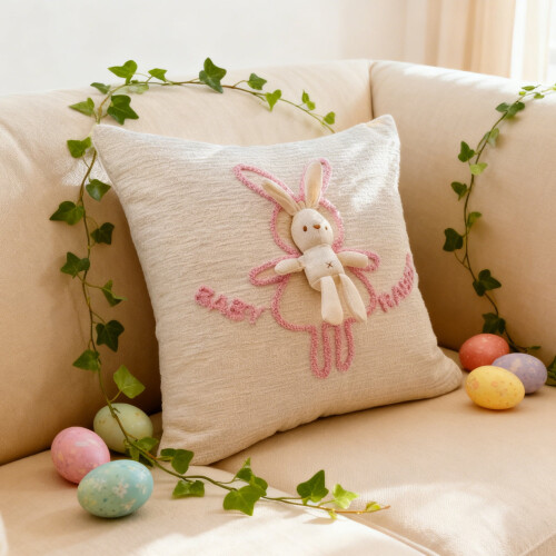 Polyester kussensloop beige 45x45cm