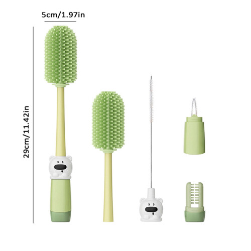 Tacar Scuab Glantacháin Buidéal Silicone 4-in-1 1
