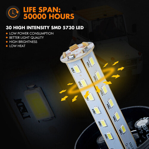 2X Forklift 30 LED Beacon Light Strobe Lamp Hazard Emergency Flashing Warning Amber 1