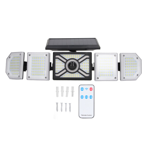 LED Solar Wall Light with5Adjustable Heads, IP65