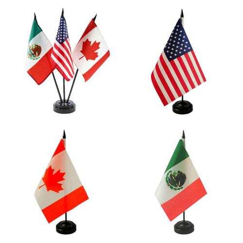 Set of 10 Piece Durable Polyester Table Flags Feature-Canada 1
